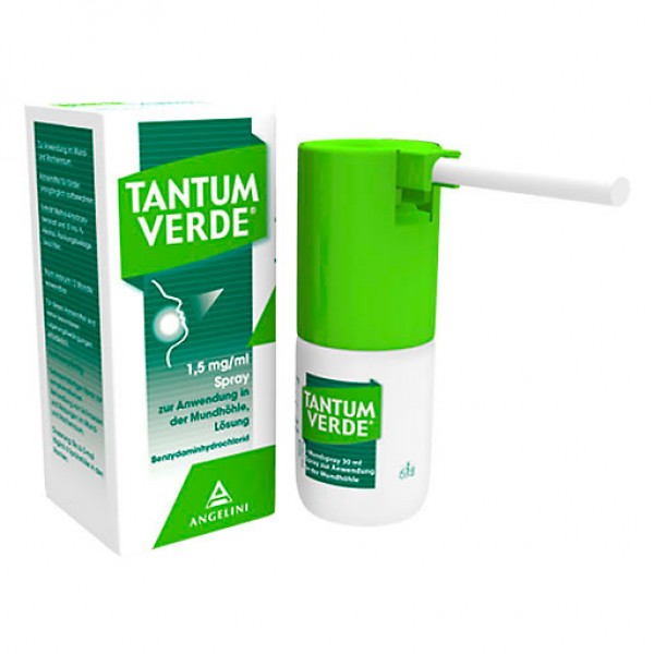 Спрей от боли в горле TANTUM VERDE 1,5 mg/ml Spr.z.Anwend.i.d.Mundhöhle 30 мл Tantum Verde Спрей от боли в горле TANTUM VERDE 1,5 mg/ml Spr.z.Anwend.i.d.Mundhöhle 30 мл Tantum Verde